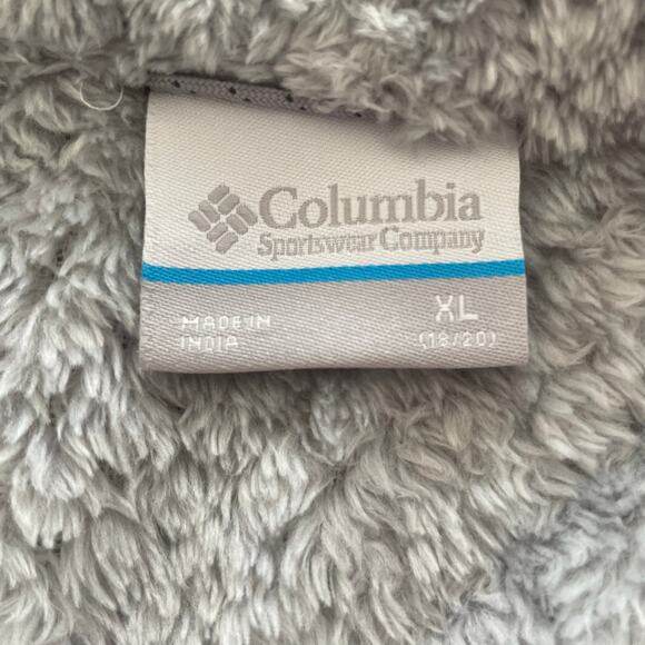 Columbia Girls FireSide Sherpa Jacket Grey Sz XL 18-20 Full-Zip Soft Feel - Picture 4 of 12